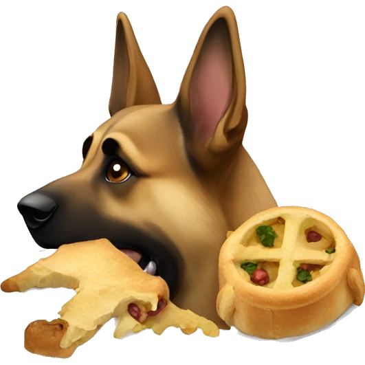 German shepherd eating  emoji