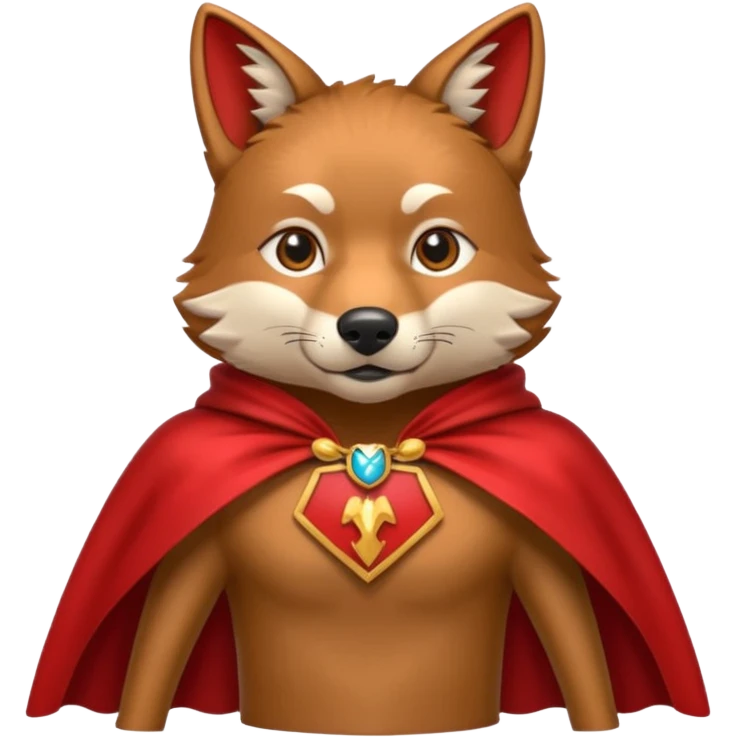 Red wolf with a cape emoji