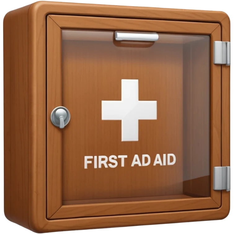 brown first aid cabinet front glass emoji