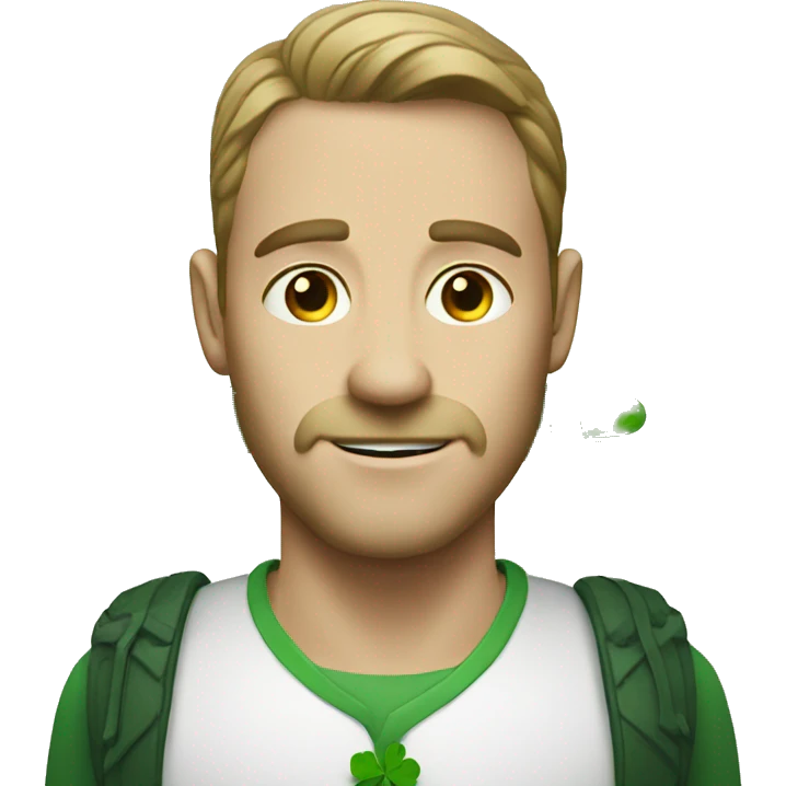 white man with clover emoji