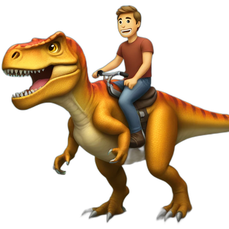 Man riding a tyrannosaurus emoji