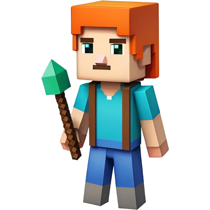 Minecraft character building with blocks emoji