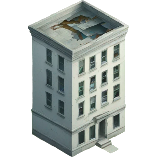 Broken building on the grass emoji
