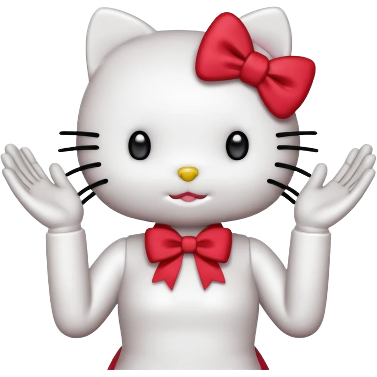 hello kitty holding up 67 with both hands emoji