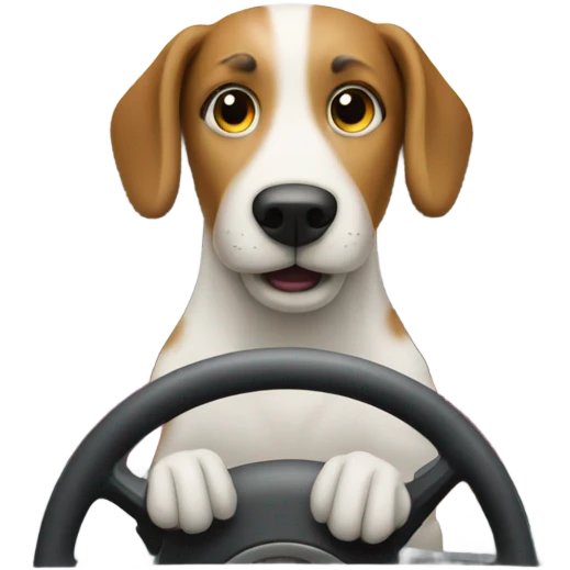 Dog driving a car emoji