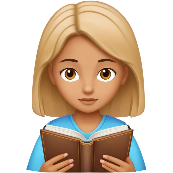 girl learning with a book emoji