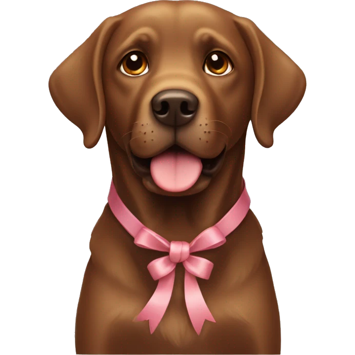 Brown labrador with bow  emoji