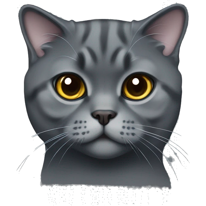 Dark grey scottish fold cat  emoji