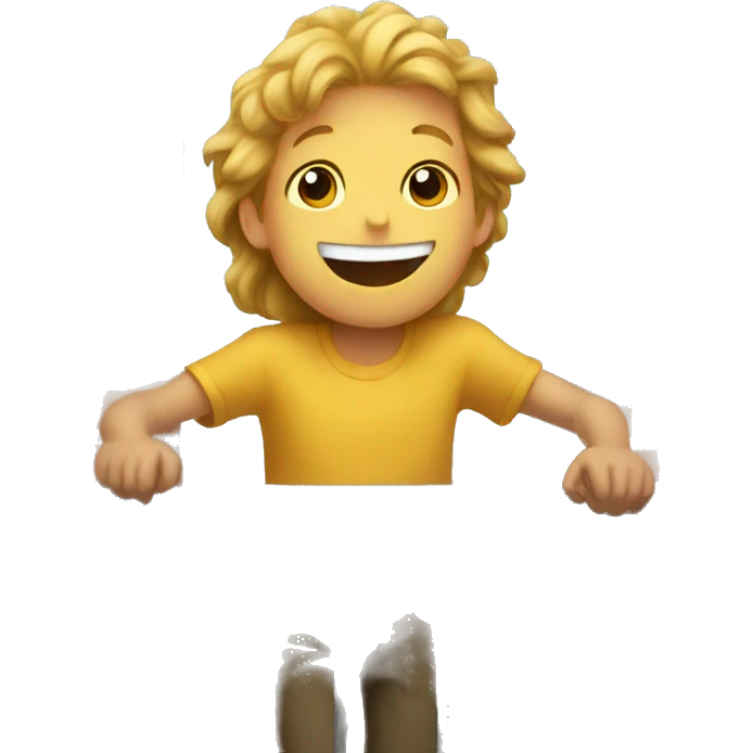 boy in balcony with smile emoji