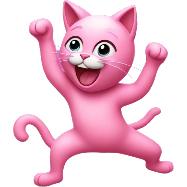 pink cat dancing in club emoji