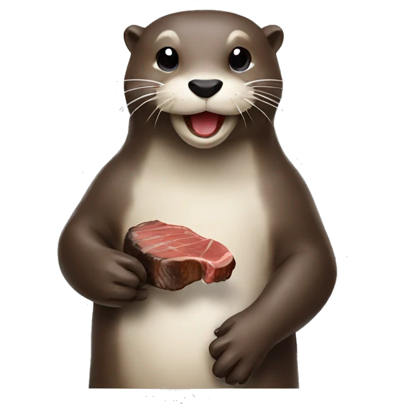 otter eating steak emoji