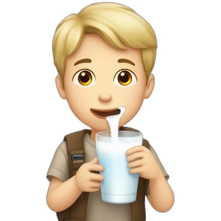 boy drinking milk emoji