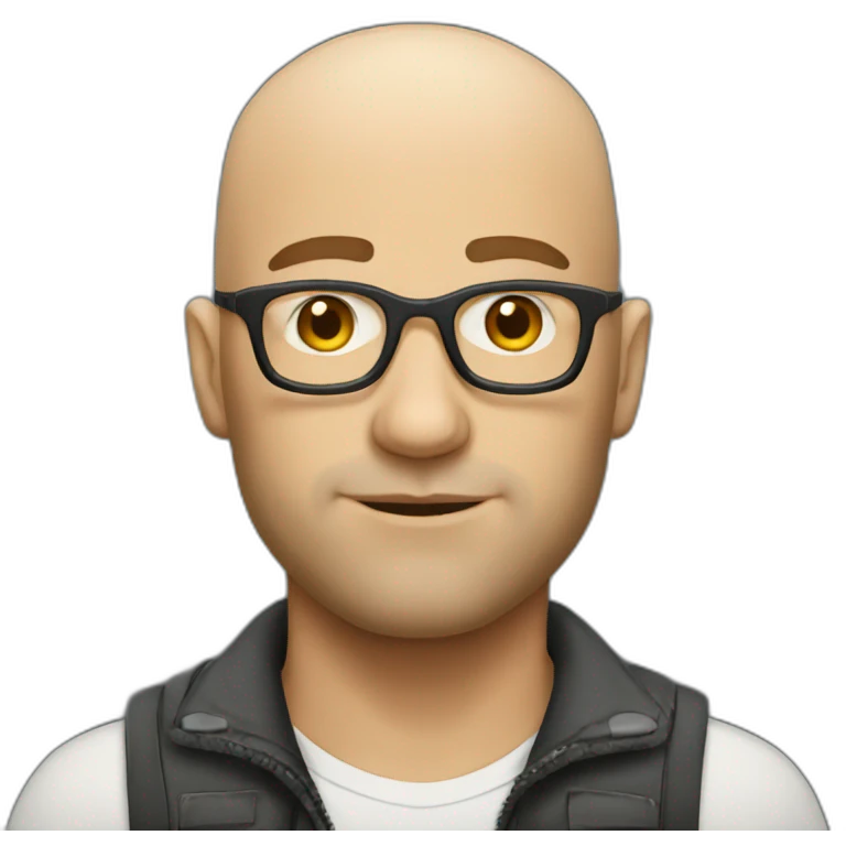 strong white man developer bald emoji