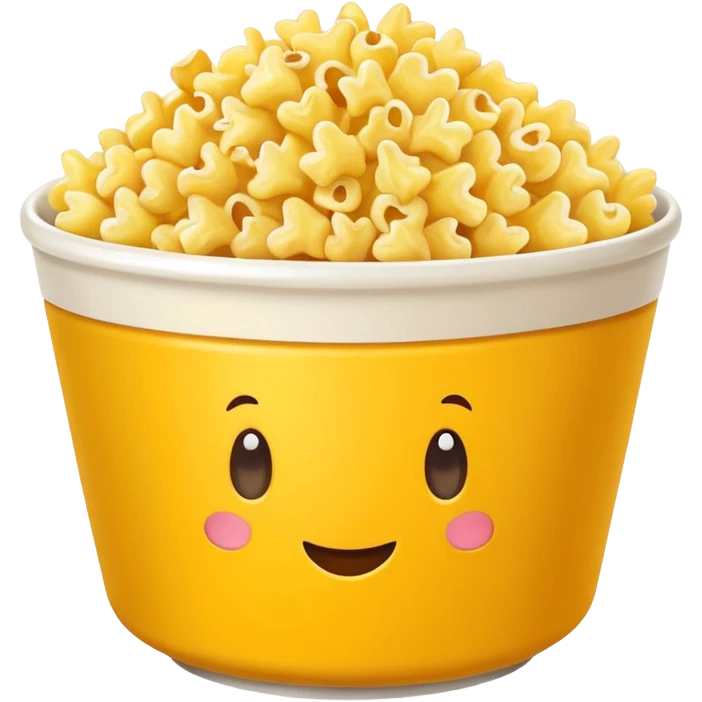 Popcorn and Mac and cheese on a tall bowl emoji