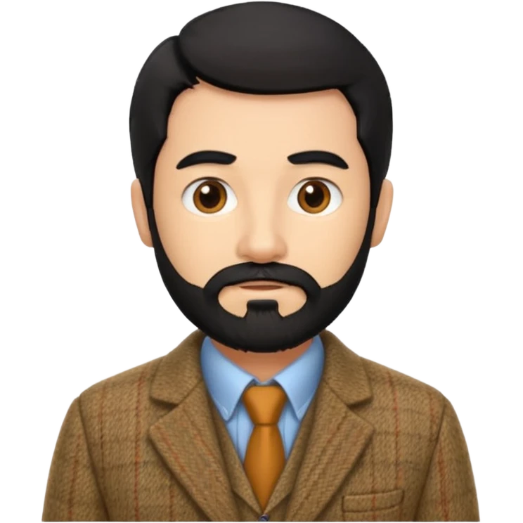 Professor in the la casa de papel TV show, with black hair and beard emoji