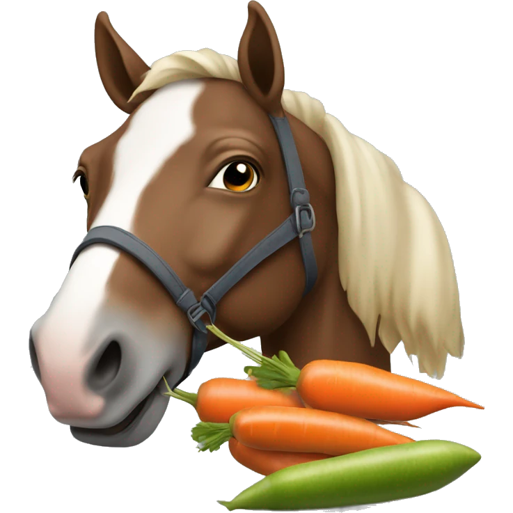cheval avec une carotte dans la bouche emoji
