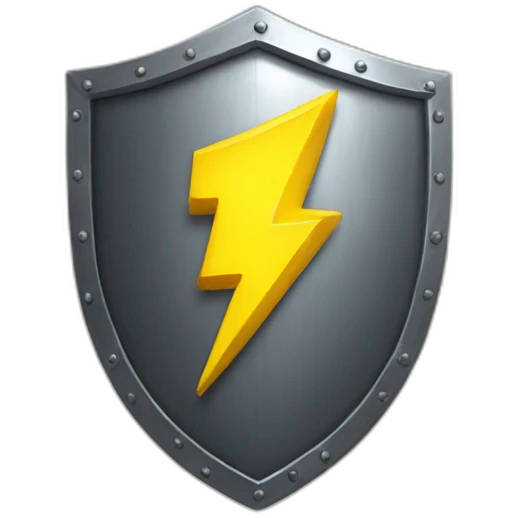shield with yellow lightning emoji