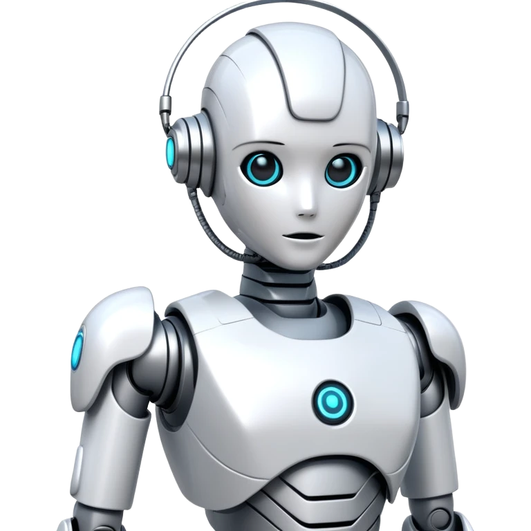 Humanoid robot wearing a white cybernetic suit emoji