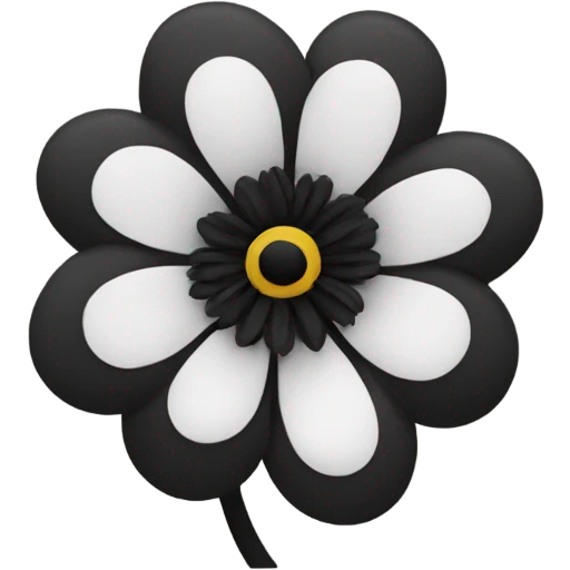 Flower with black petals and white in the middle emoji