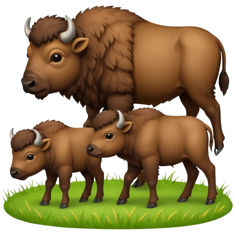 3 Bébés bison emoji