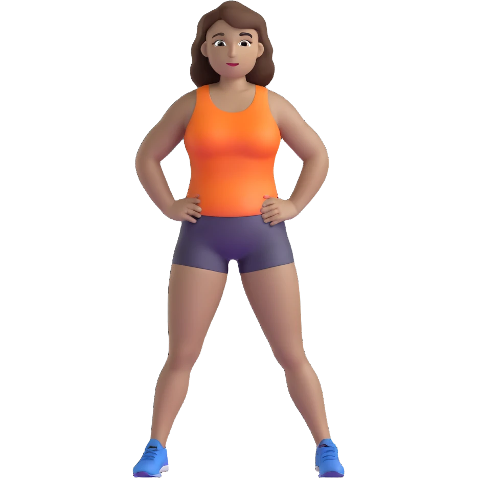 athlete with white skin and curvy brown hair emoji