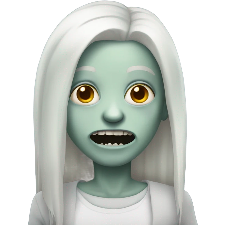 Pale zombie with platinum hair emoji