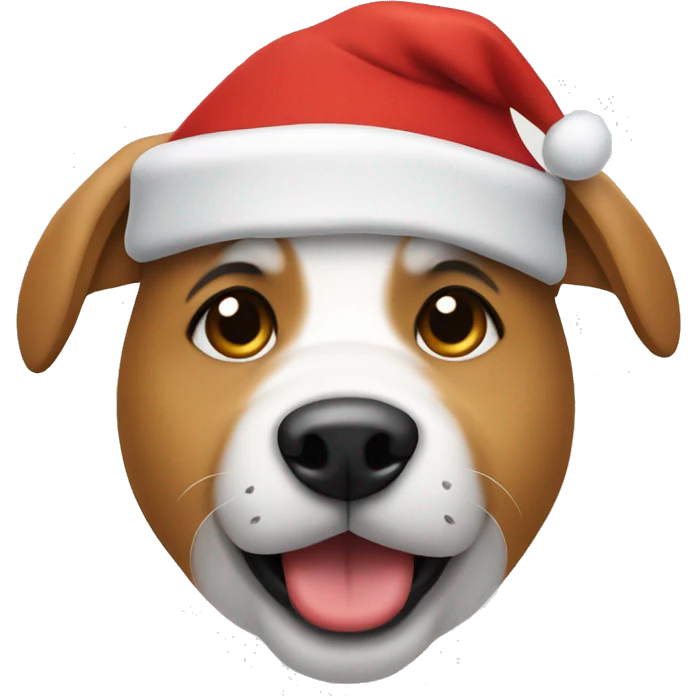 Dog wearing Santa hat emoji