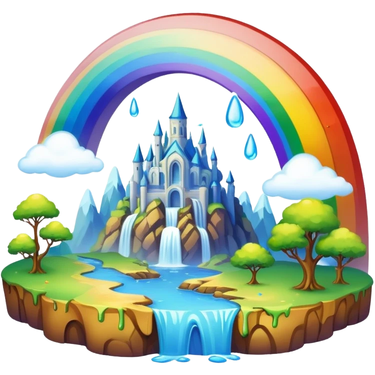 melting magical rainbow renaissance landscape emoji