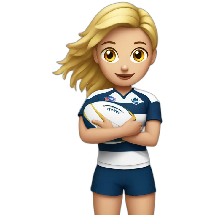 rugbygirl with ball emoji