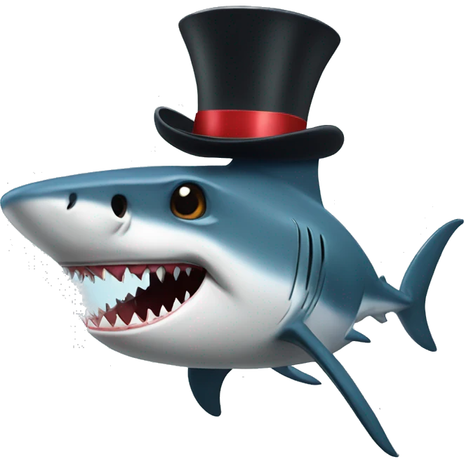 shark with tophat emoji