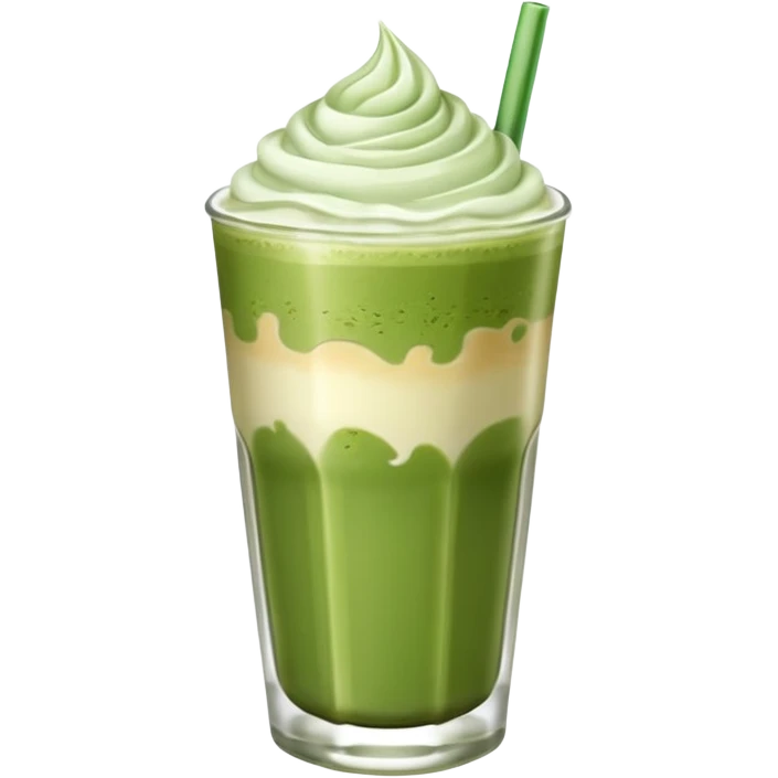 Iced matcha and cream latte emoji