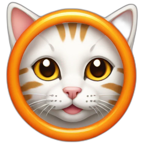 cat in Shiny orange ring emoji