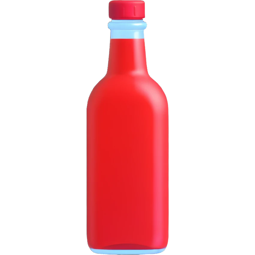 glossy glass bottle health potion with red liquid emoji