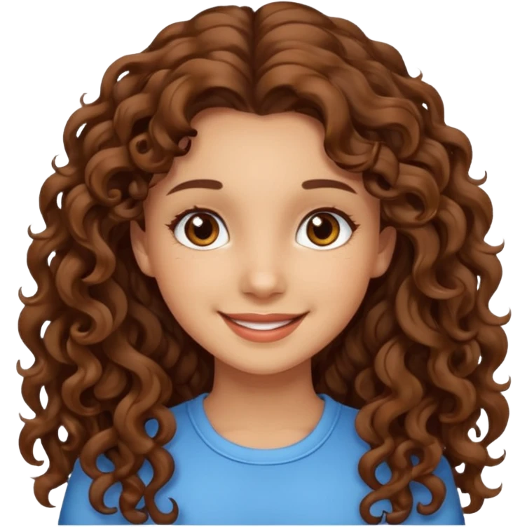 pretty girl brown long hair curly with brown eyes and lightskin  emoji