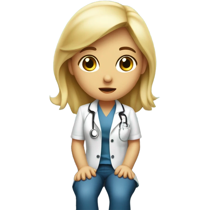 blonde girl at doctors office emoji