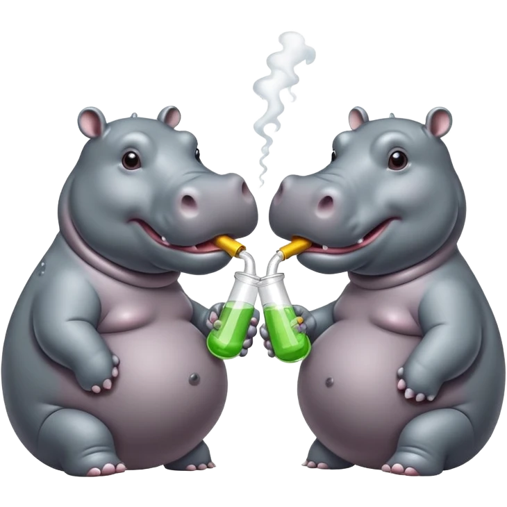 Two hippos sharing a bong  emoji