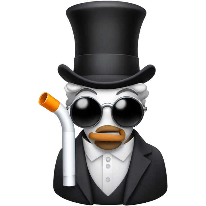 Inhaler with a top hat and a cane and a monacle emoji