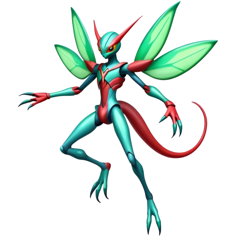  Cool Edgy Shiny Futuristic Ethereal Legendary Scizor-Deoxys-Digimon-Flygon-hybrid full body emoji