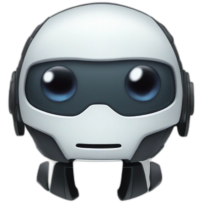 cute obsidian robot face white eyes emoji