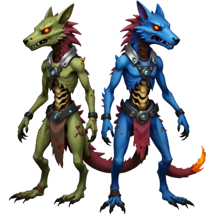 Zombie vernid-sergal-protogen-primagen-fusion-hybrid, full body emoji