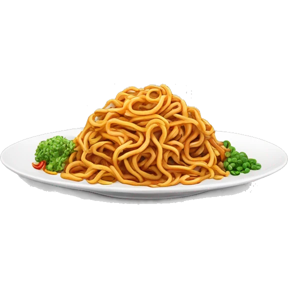 spicy fried noodle on the plate emoji
