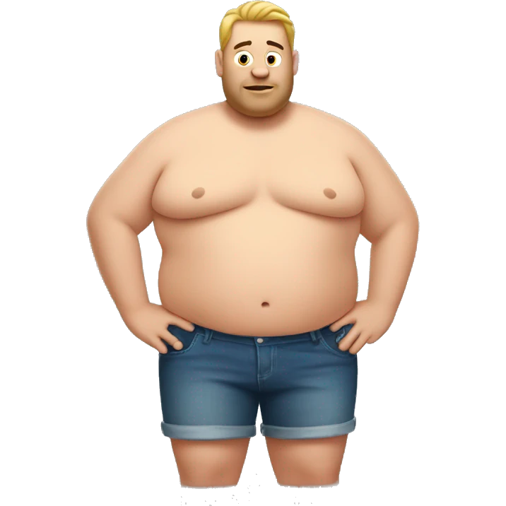 Shirtless fat man emoji