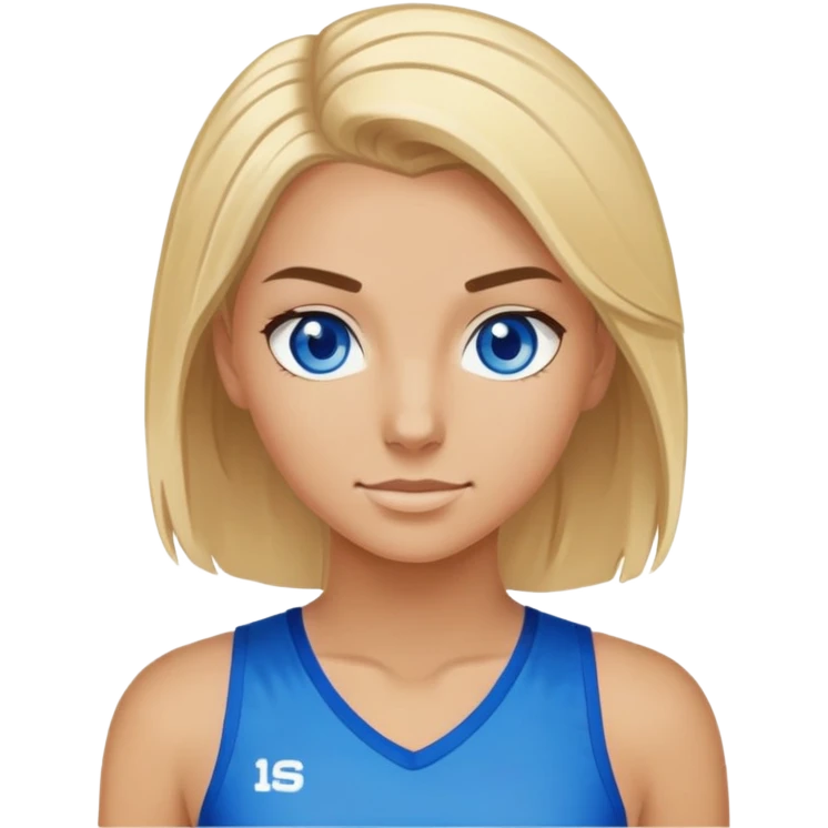 Volleyball Girl blonde hair blue eyes emoji