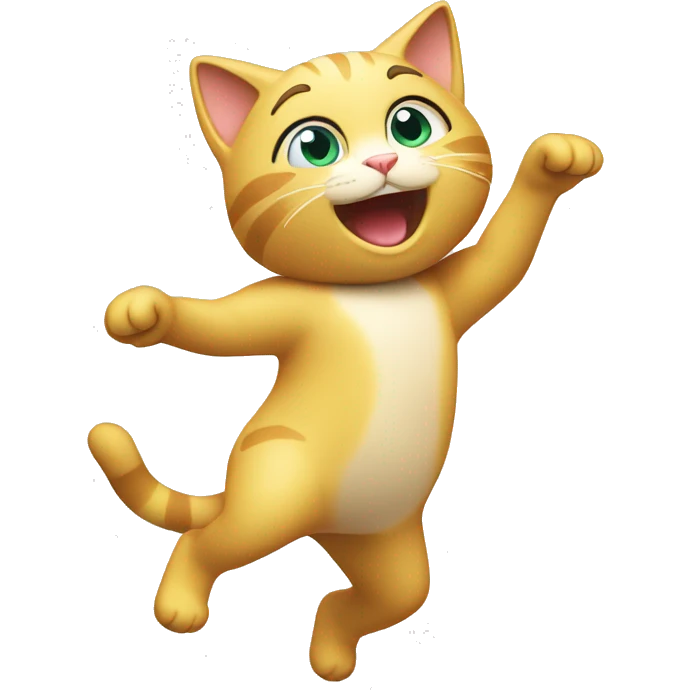 Blonde cartoon cat dancing 3d emoji