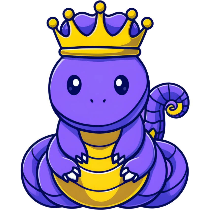 golden snake king with royal attributes emoji