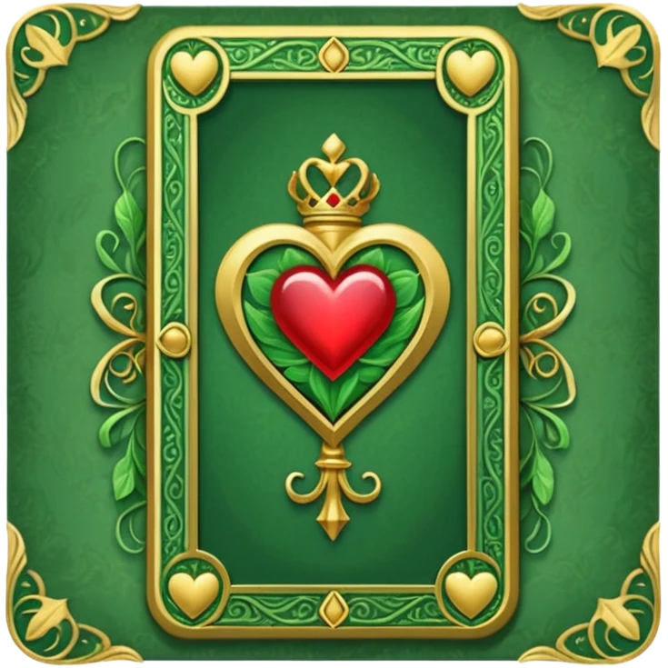 GREEN VALENTINES TAROT CARD DECK WITH HEART ON IT emoji