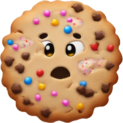 cookie with sprinkles and a bite taken emoji