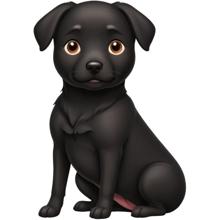 pregnant black dog emoji