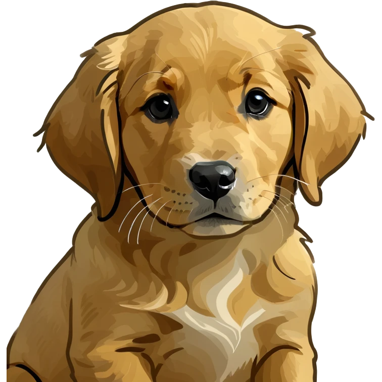 Black golden retriever puppy emoji