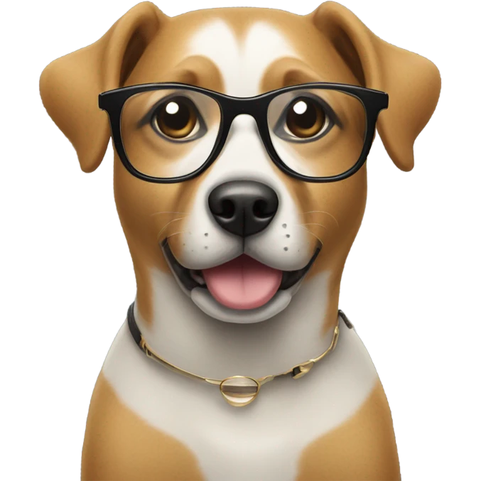 My dog with glasses  emoji
